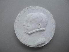 Tirage d'une médaille : bustes de profil d'Albert et Wenceslas, archiducs d'Autriche