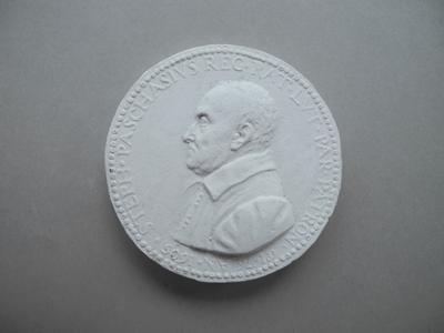 Tirage d'une médaille : buste d'Etienne Pasquier