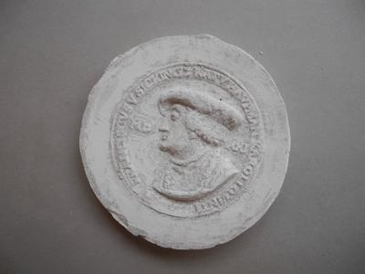 Tirage d'une médaille : buste de Franz von Sickingen