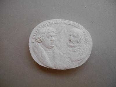 Tirage d'une médaille : bustes de Willibald Pirckheimer et Albrecht Dürer