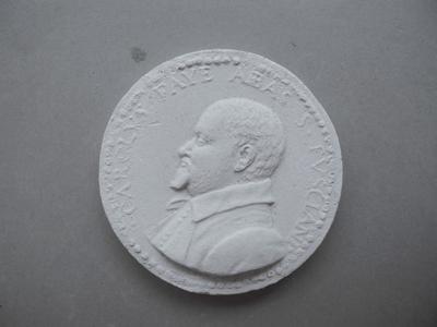 Tirage d'une médaille : buste de Charles Faye, abbé de Saint-Fuscien