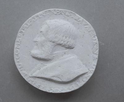 Tirage d'une médaille : buste d'un comte palatin