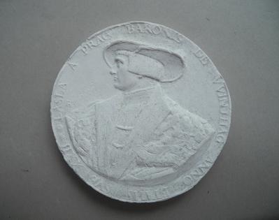 Tirage d'une médaille : buste de Ladislas de Prague, baron de Windhaag