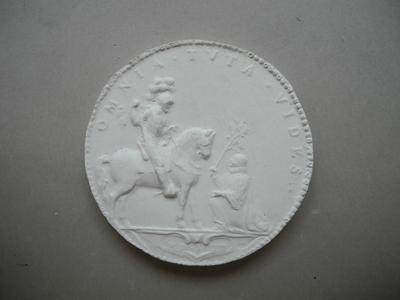 Tirage d'une médaille : Henri IV à cheval, armé