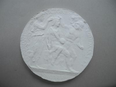 Tirage d'une médaille : Alphonse V d'Aragon couronné par Mars et Bellone