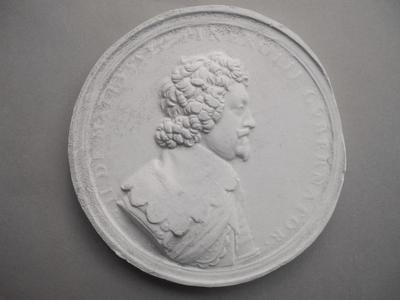 Tirage d'une médaille : buste de Henri de Tardieu