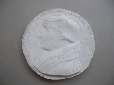 Tirage d'une médaille : buste d'Erasme de Rotterdam