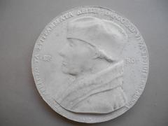 Tirage d'une médaille : buste d'Erasme de Rotterdam