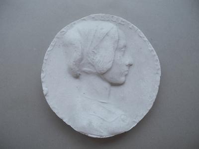 Tirage d'une médaille : buste féminin de profil droit