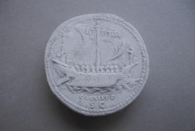 Tirage d'une monnaie : navire