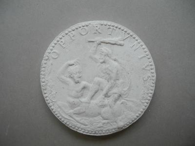 Tirage d'une médaille : Hercule (Henri IV) assomant un centaure (le duc de Savoie)