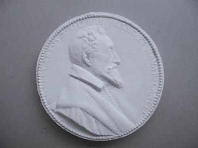Tirage d'une médaille : buste de Nicolas Brûlart de Sillery