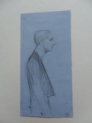 Croquis, portrait d'un homme de profil (Claude Delvincourt ?)