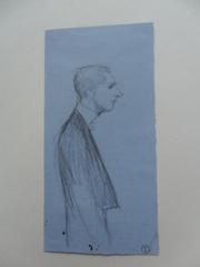Croquis, portrait d'un homme de profil (Claude Delvincourt ?)