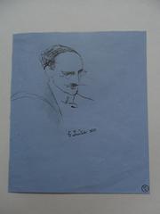 Croquis d'un homme portant des lunettes (Marc Delmas?)