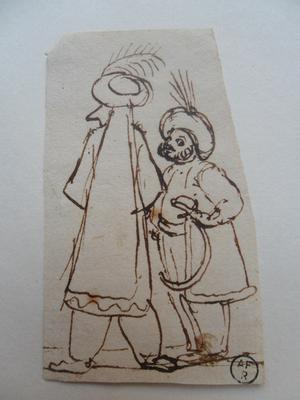 Caricature, Deux personnages déguisés en sultan