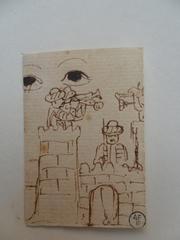 Caricature, Soldats jouant du clairon dans un château