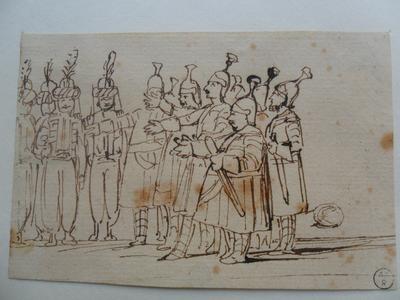 Caricature, Personnages travestis en gladiateurs et sultans