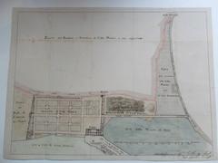 Plan de la Villa Médicis et de ses jardins, avec mention des propriétaires