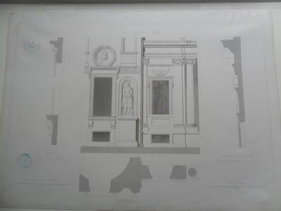 Villa Médicis à Rome : Détails de la façade coté des jardins