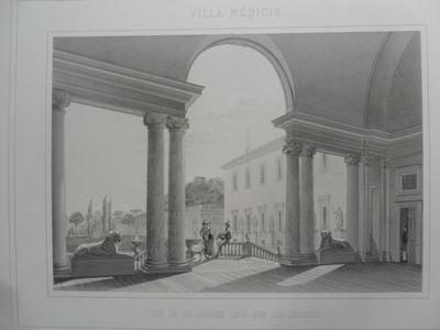 Villa Médicis à Rome : Vue de la grande loge sur les jardins