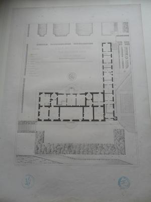 Villa Médicis à Rome : plan du premier étage sur le jardin