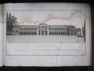 Villa Poniatowski près de Varsovie : Elevazione segnata in pianta A. B. del Casino della Villa di S. A. Il Principe Stanislas Poniatowski