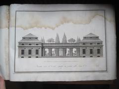 Villa Poniatowski près de Varsovie : Facciata verso il cortile, segnata in pianta sulla Linea G. D. 