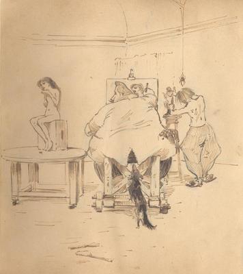 René Patouillard et Hippolyte Roussel dans un atelier