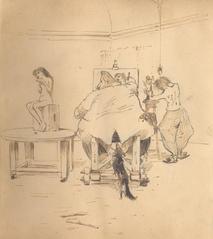 René Patouillard et Hippolyte Roussel dans un atelier