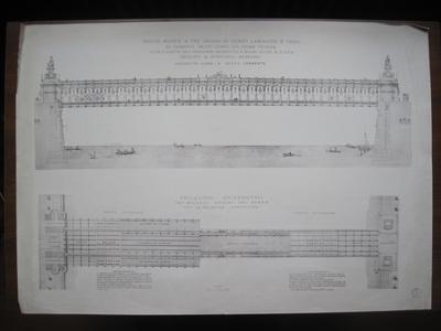 Projet pour un pont à trois ordres sur Tibre . perspectives