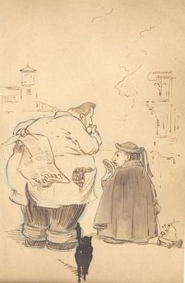 René Patouillard et Charles Germain avec un chat