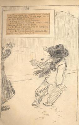 Eugène Piron dans une rue