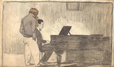 Lucien Brasseur et Marcel Samuel-Rousseau au piano