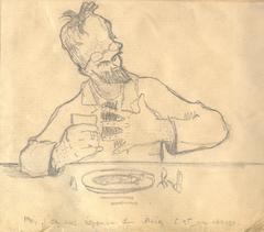 Henri Bouchard attablé en buste de face