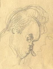Portrait de René Godard de profil