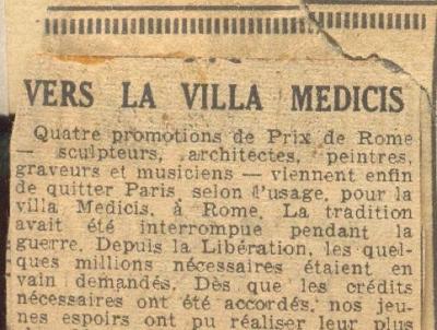 Vers la Villa Médicis... (article) 