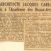 Article : L’architecte Jacques Carlu élu à l’Académie des Beaux-Arts