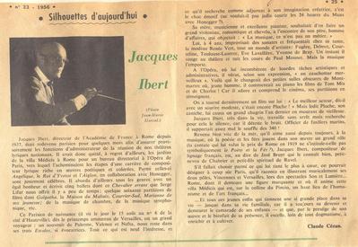 Article sur Jacques Ibert