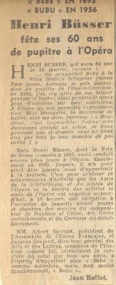 Article : Henri Büsser fête ses 60 ans de pupitre à l’Opéra