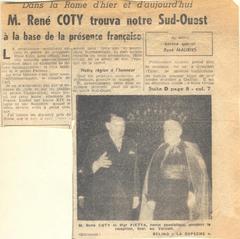 Article : Le séjour à Rome de M. René Coty - 1