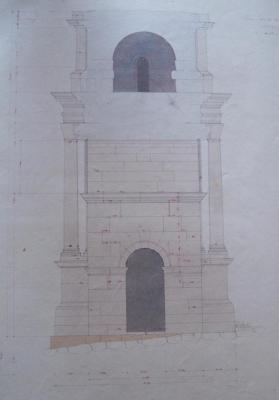 Arc de Septime Sévère à Rome : coupe de profil