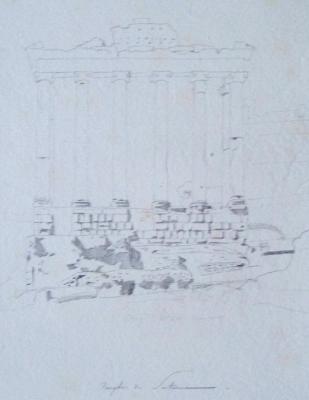 Temple de Saturne à Rome : vue de la façade