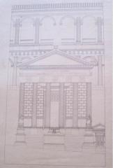 Rome, Temple de Vespasien et Titus : restitution de la façade