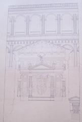 Rome, temple de Vespasien et Titus : restitution de la cella