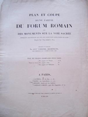 Plan et coupe d’une partie du Forum romain