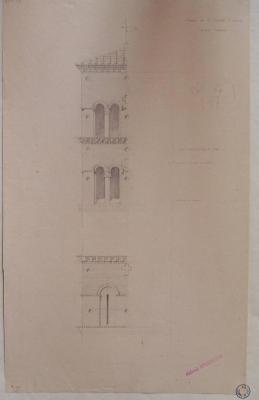 Eglise Sainte Françoise Romaine : demi-relevé du campanile