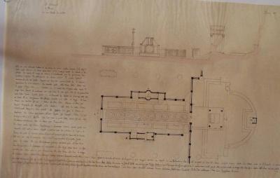 Eglise Saint Clément : plan et coupe partielle