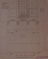 Palais de la Chancellerie :  coupe latitudinale du plafond de la salle des Cent Jours