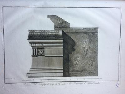 Fianco del Sarcofago di Scipione Barbato, e del Monumento d'Aula Cornelia